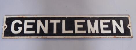 A cast iron British Rail Gentleman sign