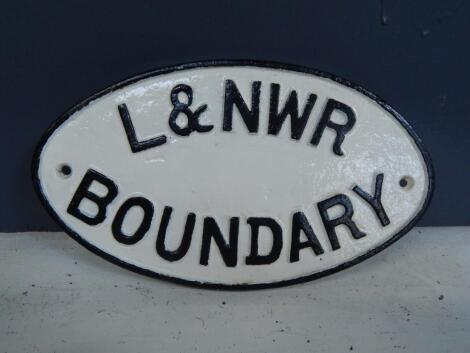 A cast iron London and North Western Railway Boundary plaque