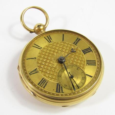 A William IV 18ct gold cased open faced pocket watch