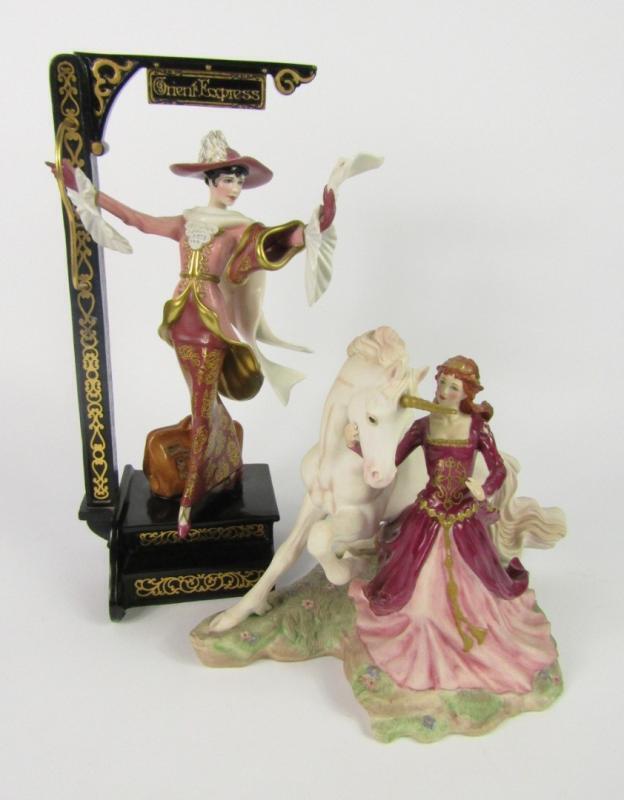 Two Franklin Mint porcelain figures modelled as The Lady and The