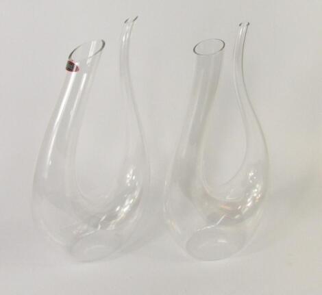 A pair of Riedel Amadeo cut glass decanters