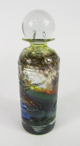 A Michael Harris Isle of Wight glass Aurene decanter and stopper