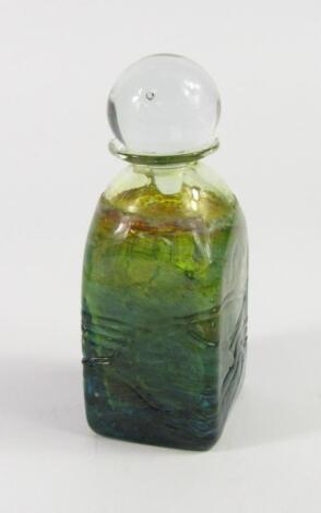 A Michael Harris Isle of Wight glass Aurene decanter and stopper