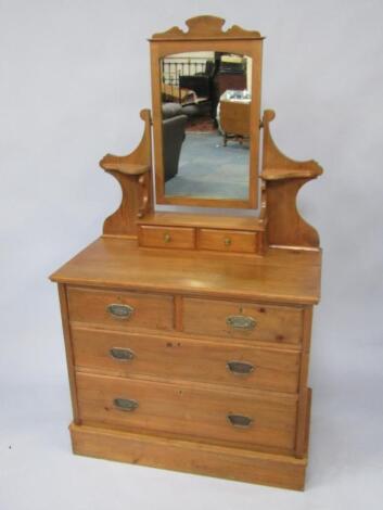 A Victorian pine dressing chest