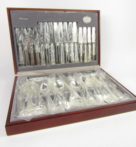 A Cooper Ludlam silver plated port canteen of plated cutlery