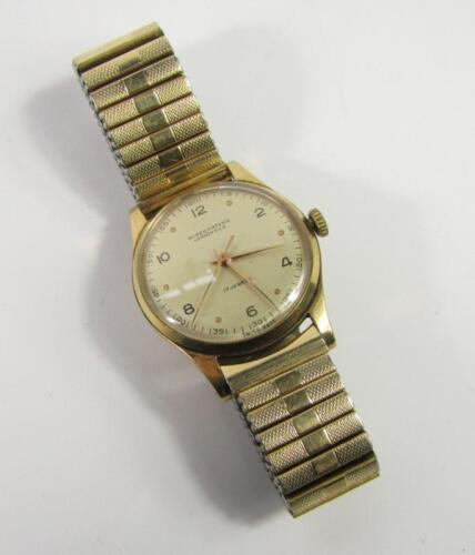 A gentleman's gold plated circular cased wristwatch