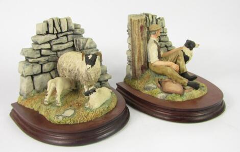 A pair of Border Fine Arts bookends