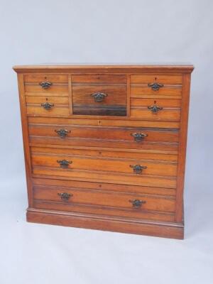 A Victorian walnut chest of drawers