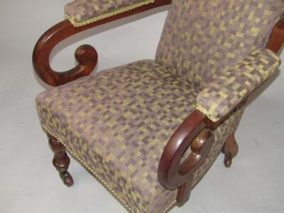 A Victorian mahogany open armchair - 2