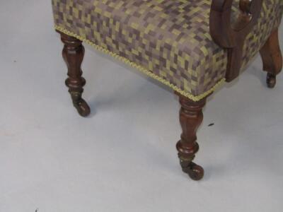 A Victorian mahogany open armchair - 3