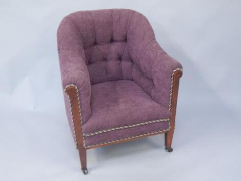 An early 20thC mahogany tub shaped chair