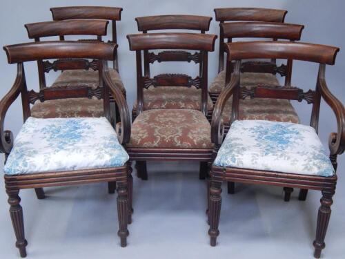 A set of eight William IV mahogany dining chairs