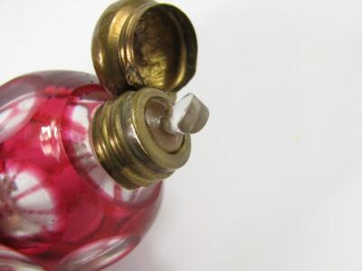 A 19thC Continental red overlaid glass scent bottle - 2