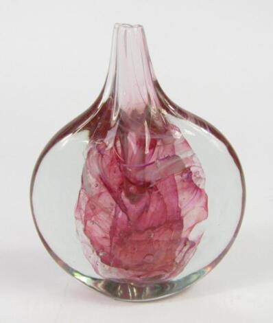 A Michael Harris Isle of Wight pink swirl lollipop vase