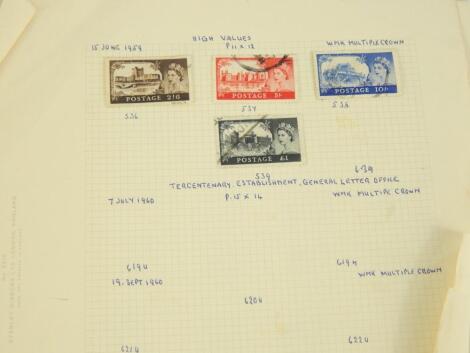 GB stamps - several loose album pages containing 4 pages plus many loose Penny Reds