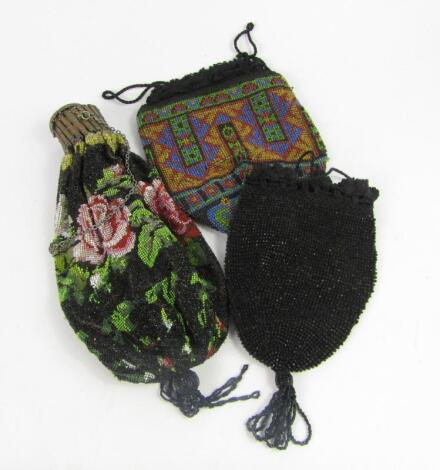 An Edwardian beadwork evening bag