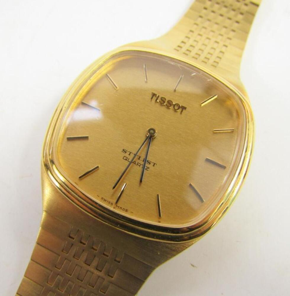 Tissot stylist quartz gold hot sale