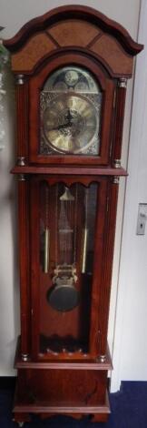 A Bentima oak cased grandmother clock