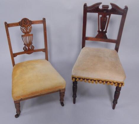 An Edwardian beech nursing chair