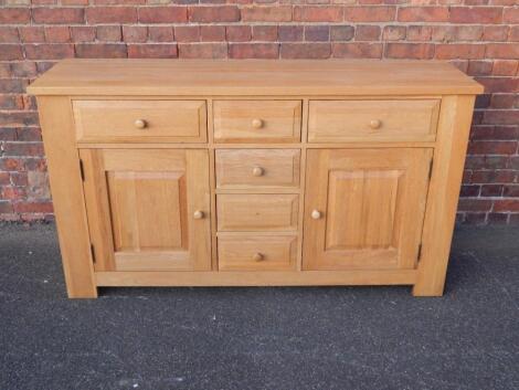 An oak sideboard