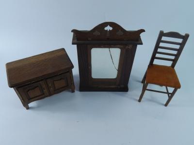 A collection of doll's house furniture