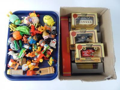 A collection of 1970's and later small toys