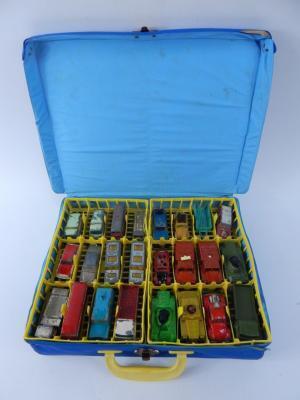 A Superfast Collectors carrying case with collection of diecast vehicles