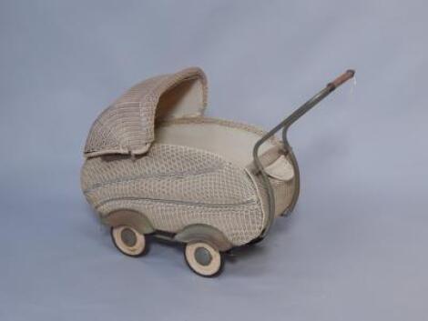 A 1940's Lloyd Loom style child's pram