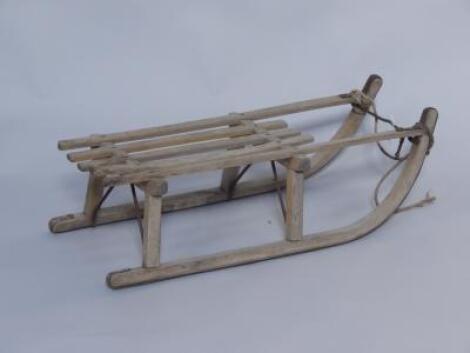 A wooden sledge