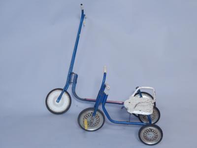 A Bantel blue and red scooter