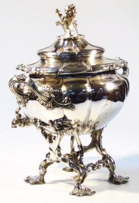 A late 19thC rococo style silver plated samovar - 2