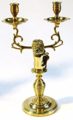 A brass candlestick garniture - 3