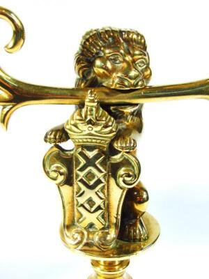 A brass candlestick garniture - 4