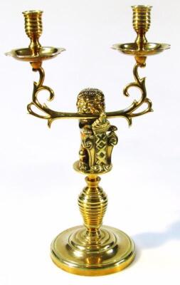 A brass candlestick garniture - 5