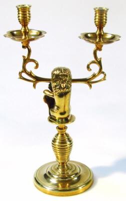 A brass candlestick garniture - 6