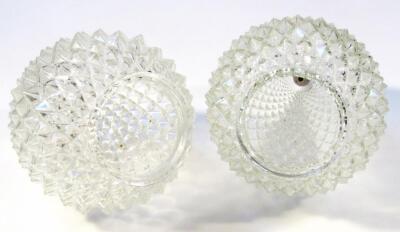 A near matching pair of Waterford style cut glass light shades - 4