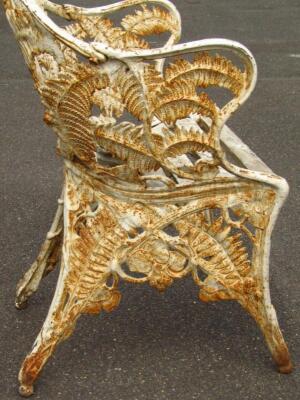 A cast iron garden armchair - 4