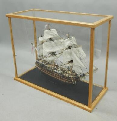 A scale model three masted ship