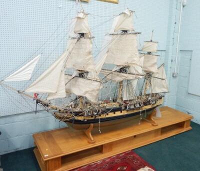 A large scale model of four masted ship