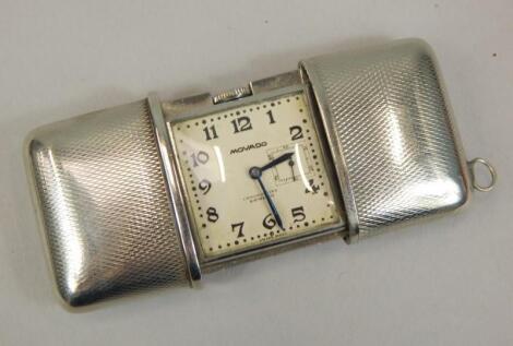 A Movado Ermeto chronometer stainless steel purse watch