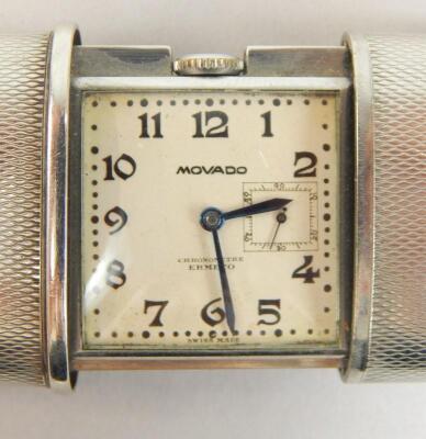 A Movado Ermeto chronometer stainless steel purse watch - 3