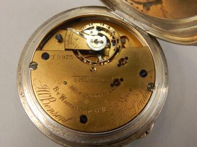 A George V J W Benson silver top wind half hunter pocket watch - 4