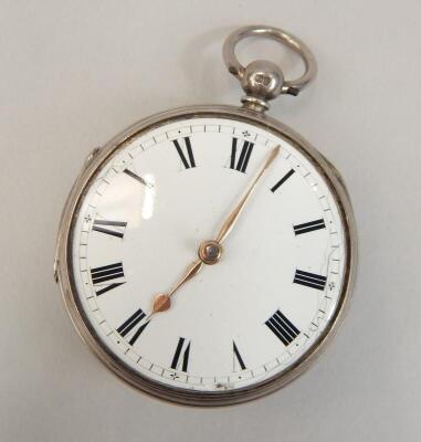 A Victorian open faced key wind pocket watch