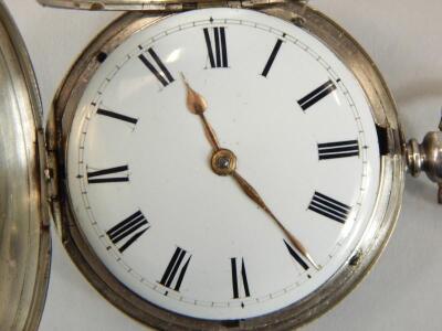 A Victorian silver Hunter pocket watch - 3