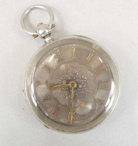 A silver cased pocket watch