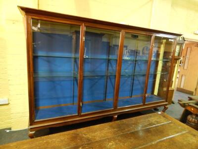 *A large early 20thC mahogany shop display cabinet