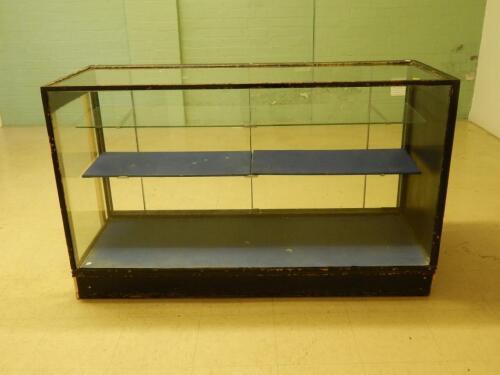 *A 20thC ebonised and glazed shop counter