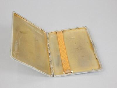 An Art Deco period engine turned silver cigarette case - 2