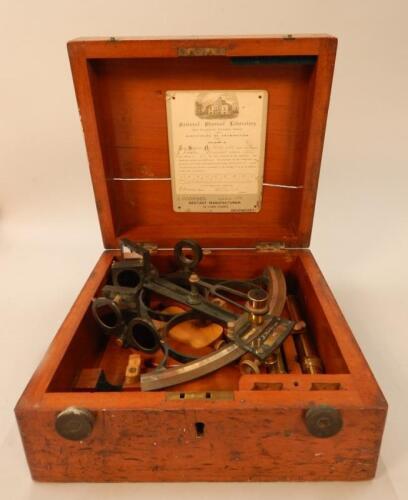 An early 20thC brass and iron sextant
