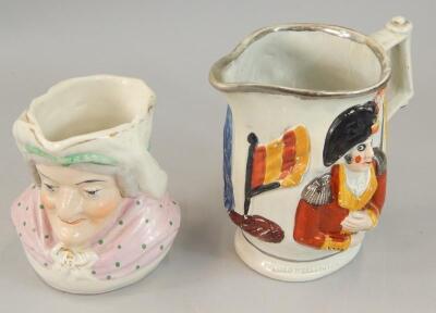 Two 19thC relief decorated jugs